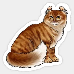 Cat- American Curl - Orange Tabby Sticker